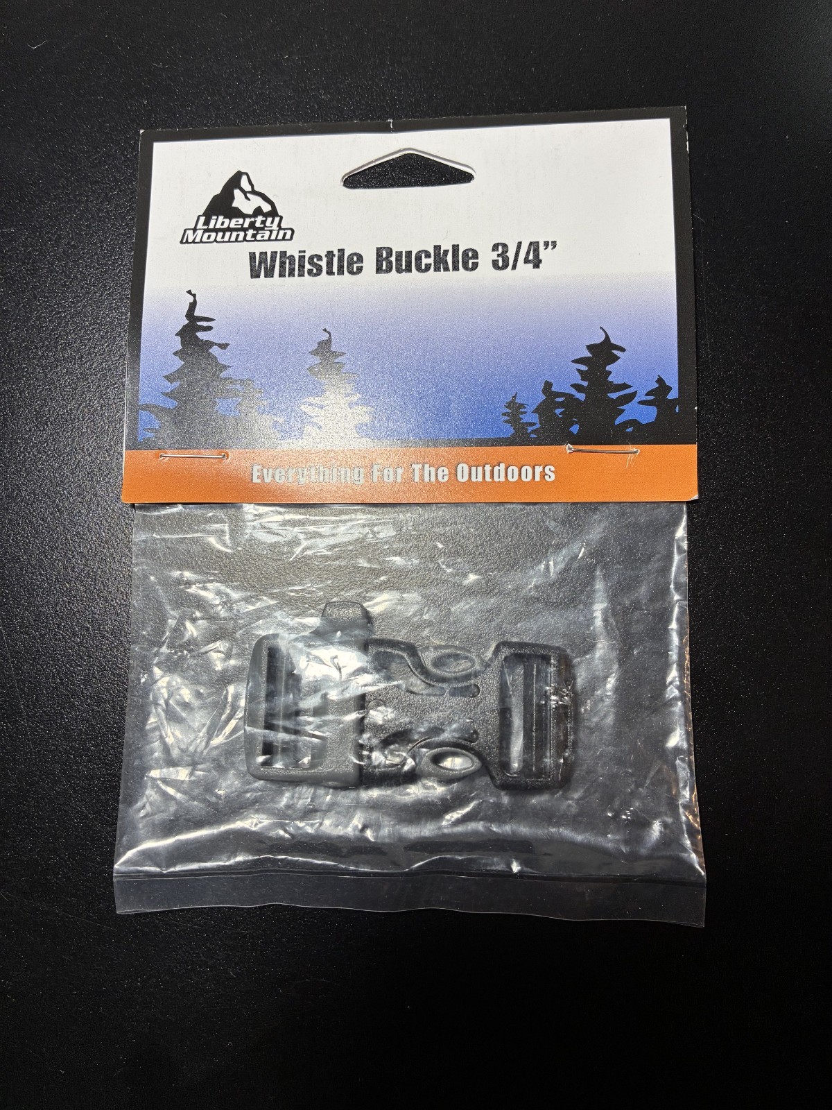 Liberty Mountain Whistle Side-Release Buckle, 3/4 inch gray-black