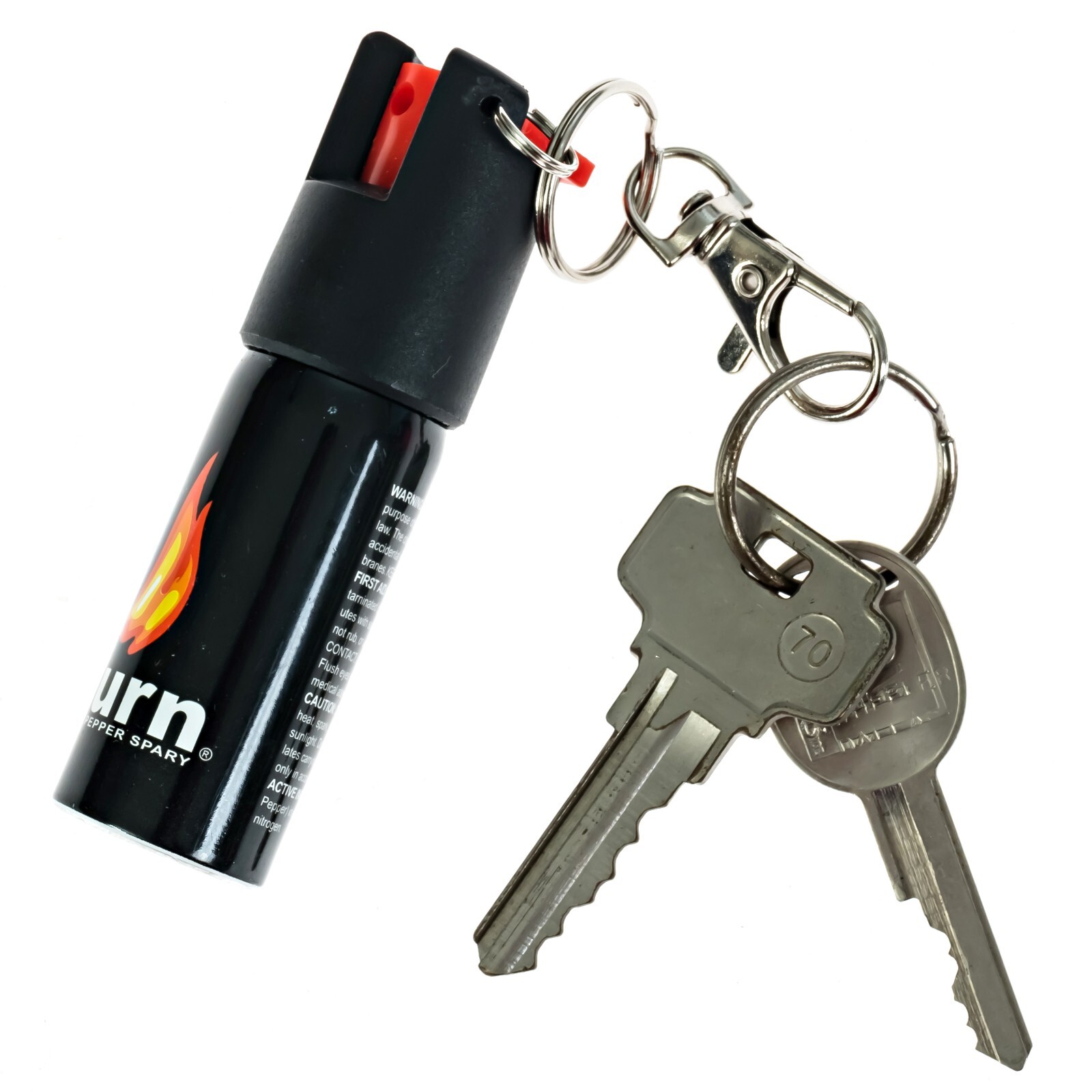 Lot of 6 BURN Pepper Spray 1/2oz Keychain Unit Safety Lock Self Defense Security