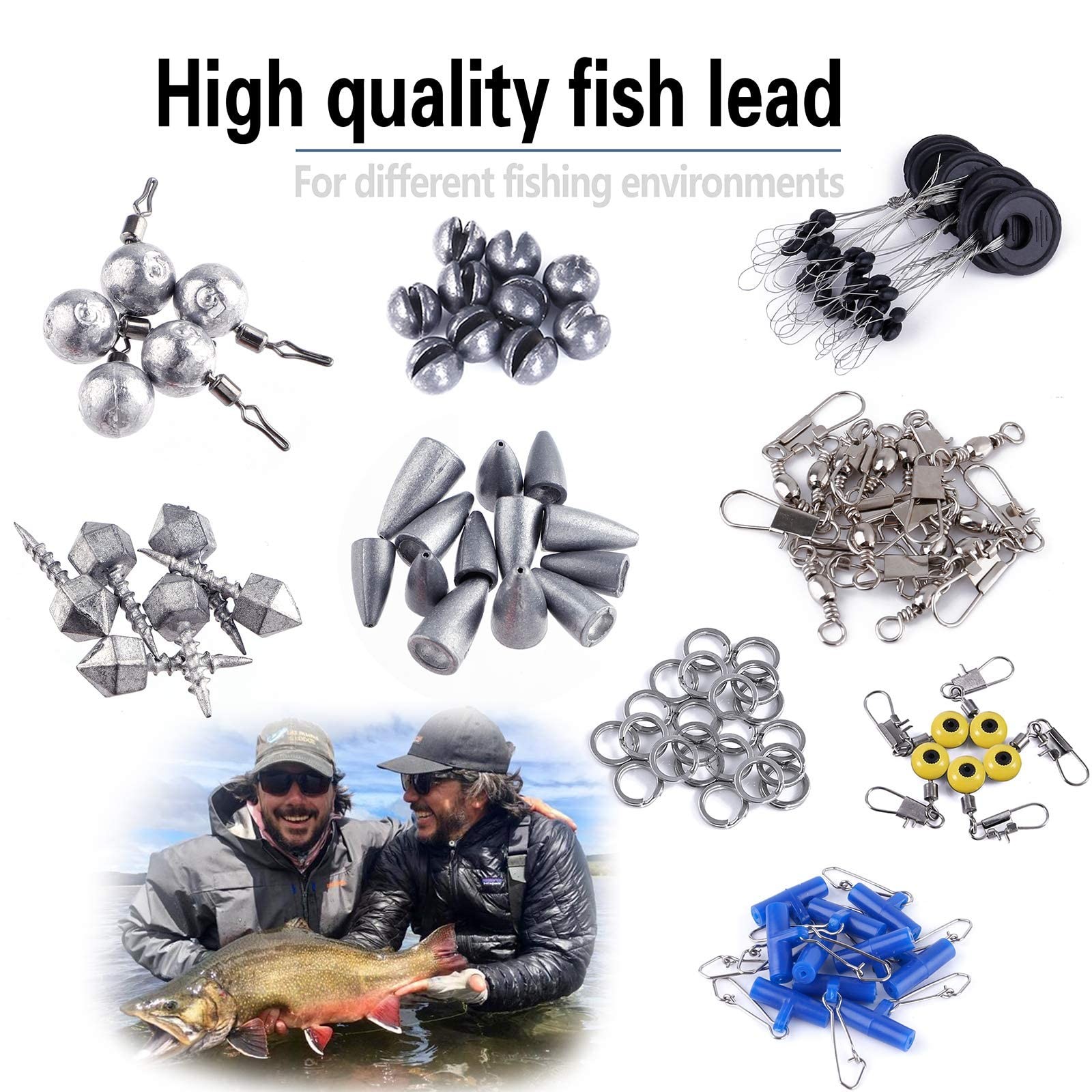 TOPFORT 187/343pcs Fishing Accessories Kit, 343pcs kit