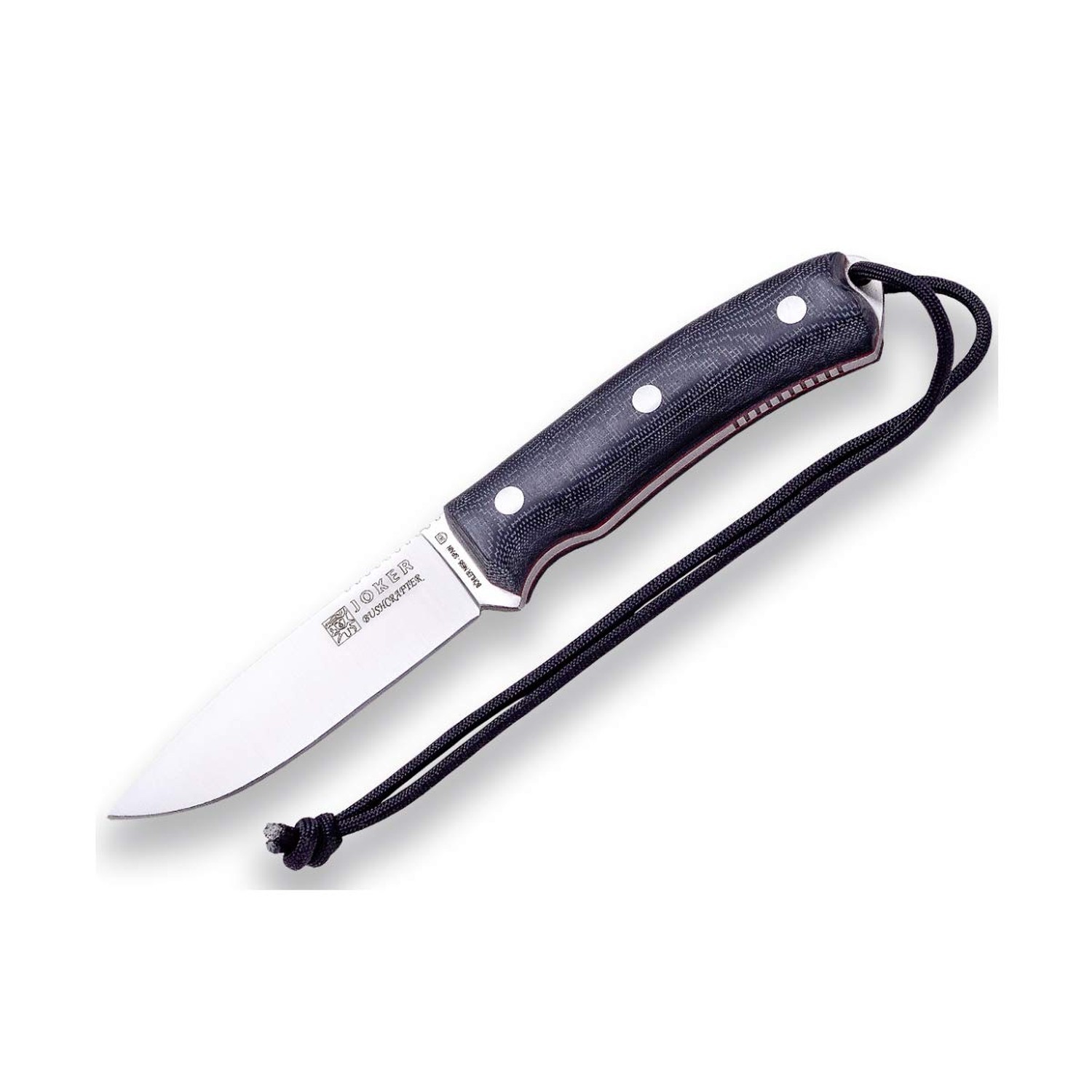 Joker Bushcraft Bushcrafter Survival knife CM120, black leather Sheath, 4.13 …