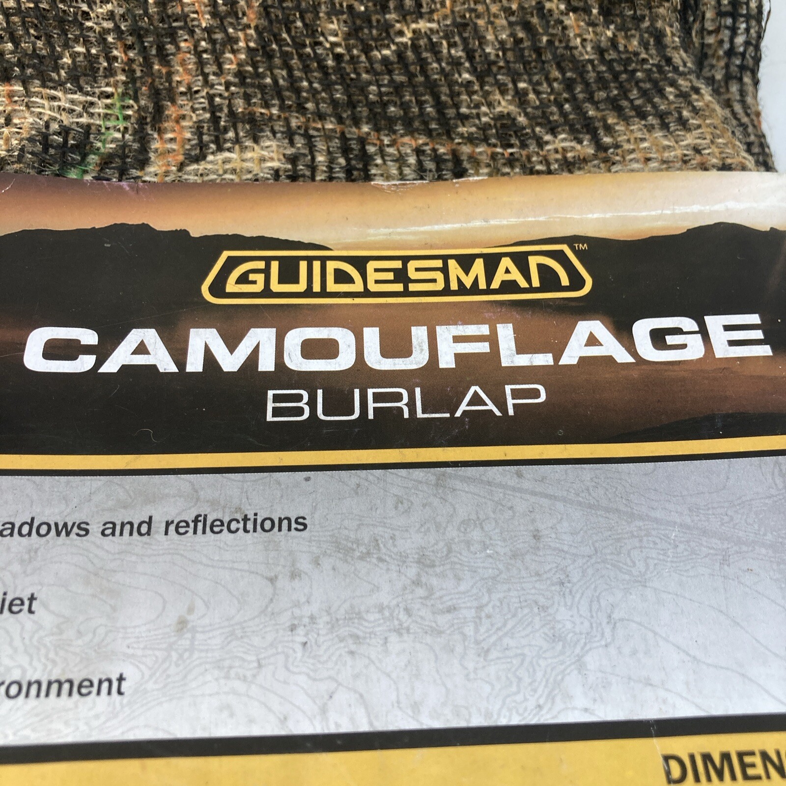 NWT Guidesman Camo Camouflage Fabric Cloth Burlap 54” x 12 ‘ 175-8855 Camping