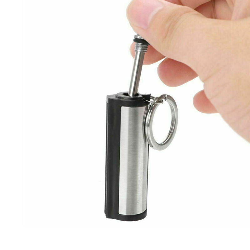 2PCS Permanent Match Keychain Emergency Lighter Waterproof Flint Fire Survival
