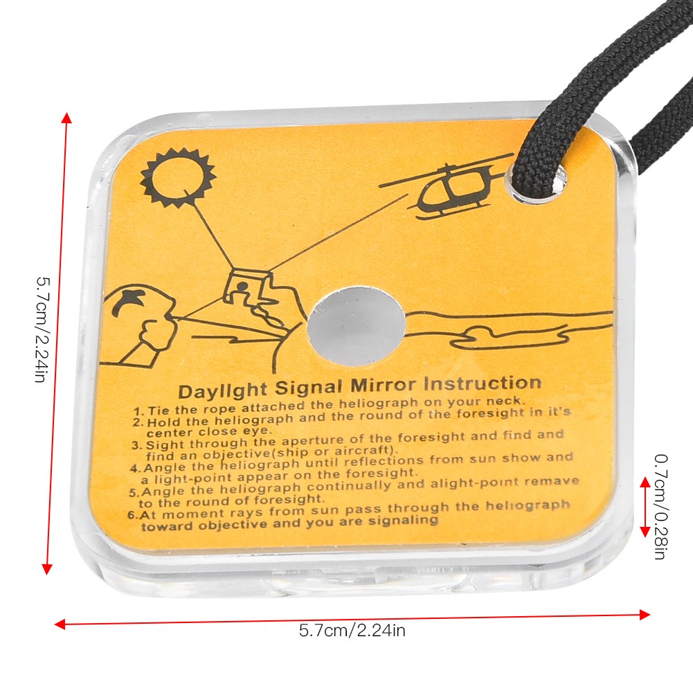 ˇReflector Signal Mirror Sturdy Outdoor Survival Reflector Mirror Durable With