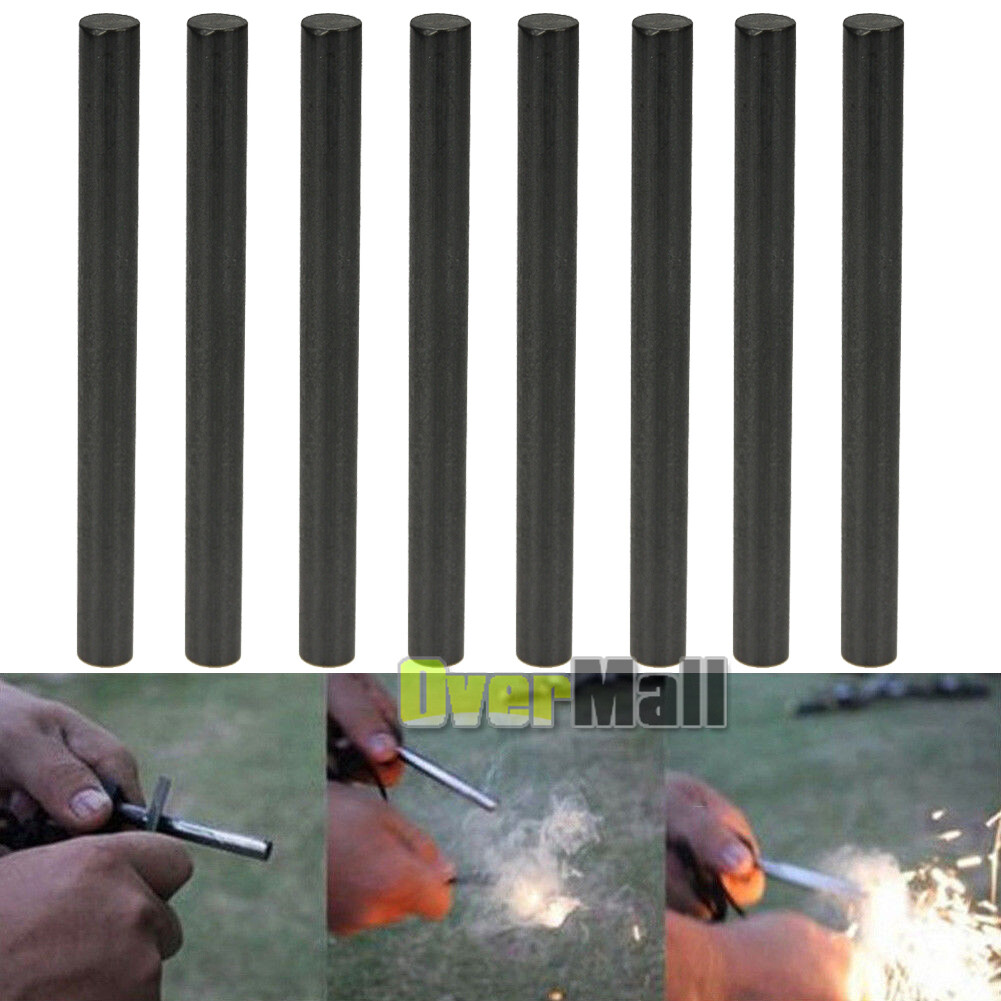 8xEmergency Fire Starting Magnesium Kit 5/16″ Ferro Rod Survival Outdoor Camping