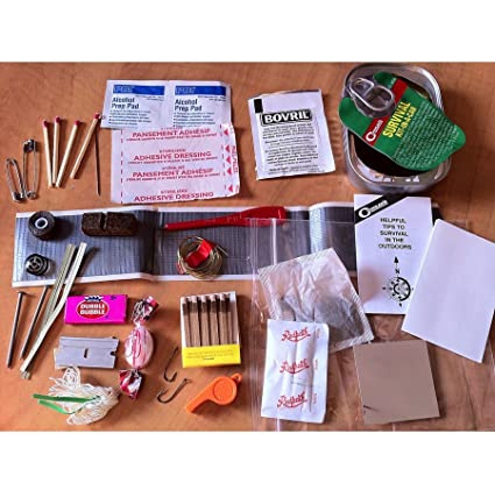 Emergency Survival Kit Contains 30 Items in a Waterproof Can, 9 x 5 x 1 inch