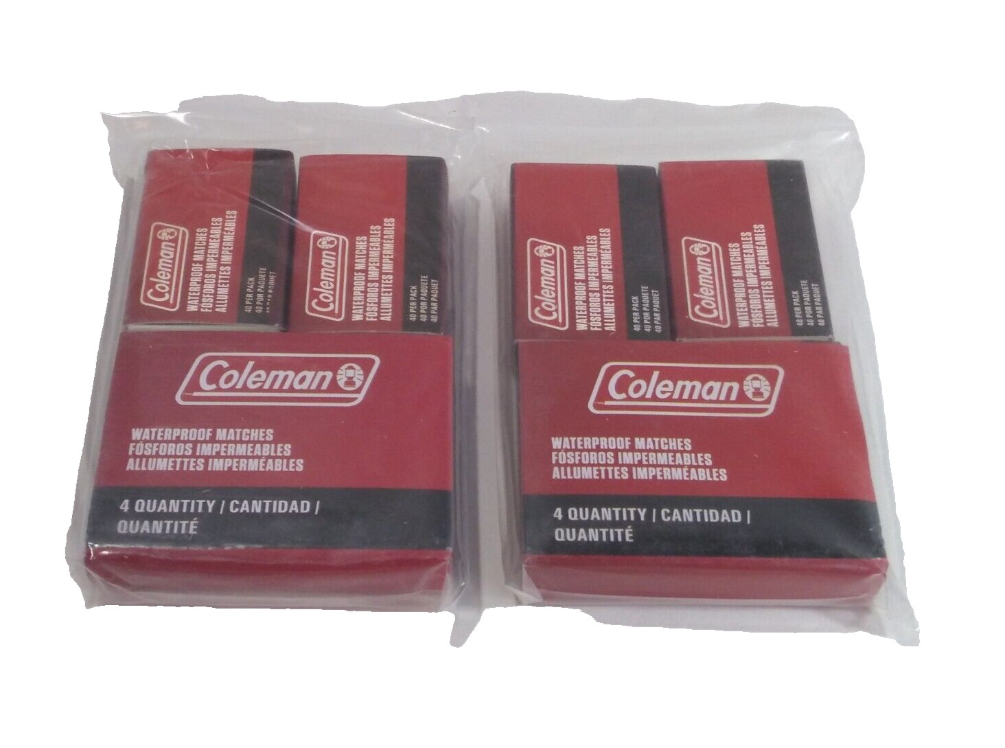 Lot of 2 Coleman Waterproof Matches Camping Emergency Pack of 4 Boxes 40 each