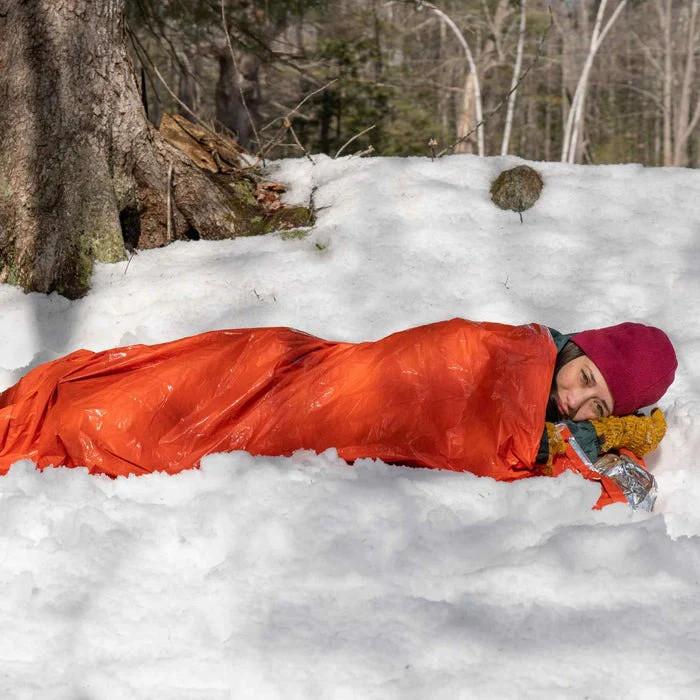 SOL Emergency Bivvy with Rescue Whistle Thermal Blanket EDC Survival Kit Orange