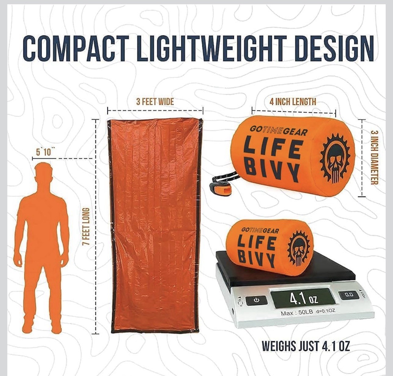 Go Time Gear Life Tent & Life Bivy Survival Kit Waterproof Windproof Orange