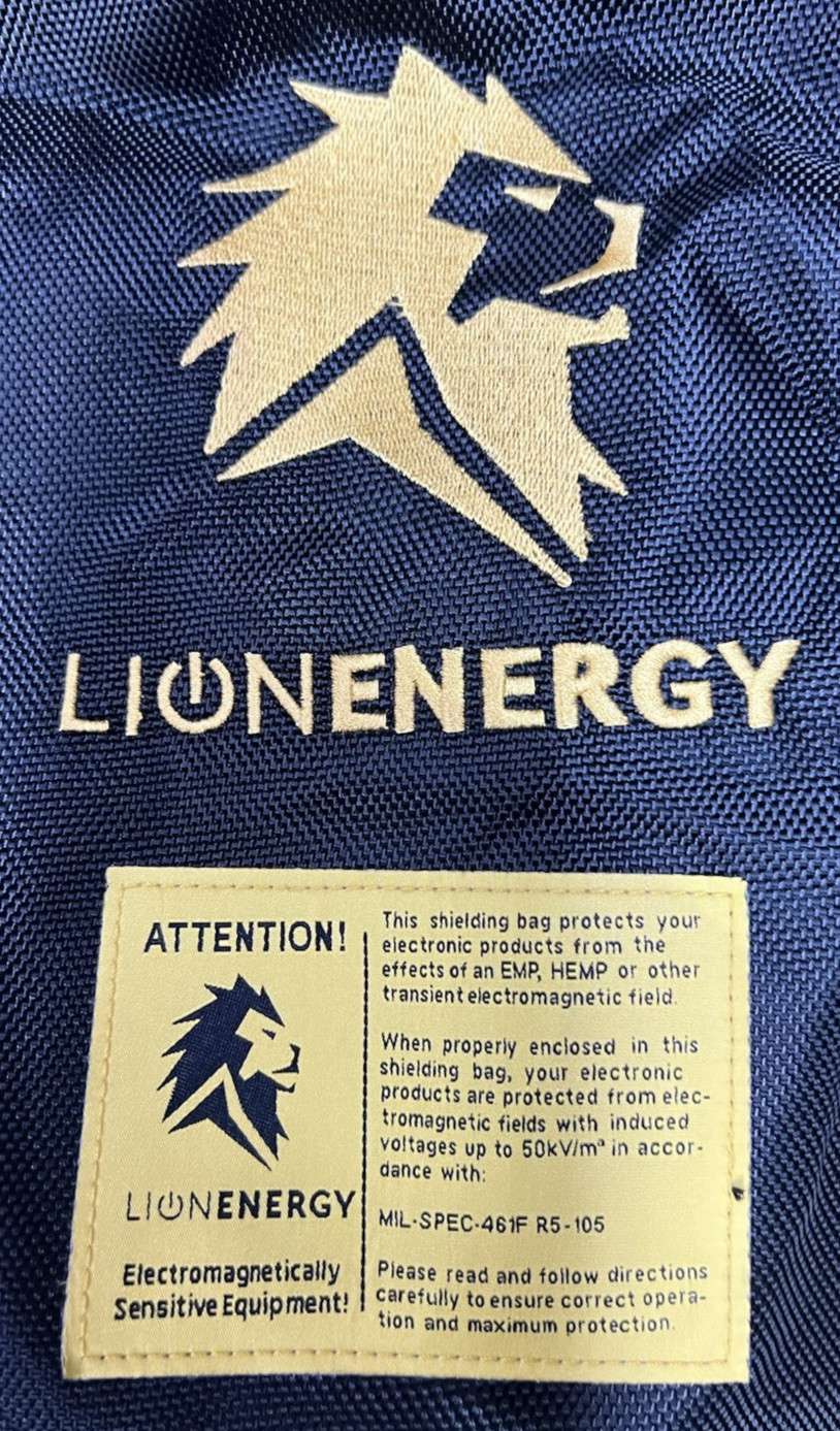 Lion Energy EMP Bag Electronics Shielding MIL-SPEC-461F R5-105 Faraday Bag