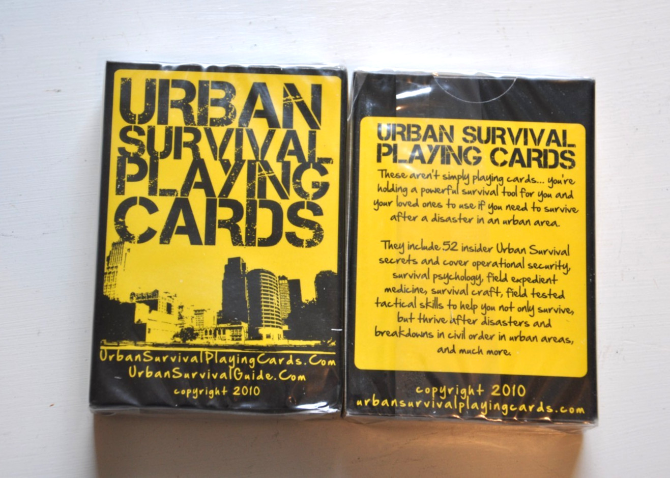 TWO New Sealed Decks Urban Survival Playing Cards Tips Secrets READ Description