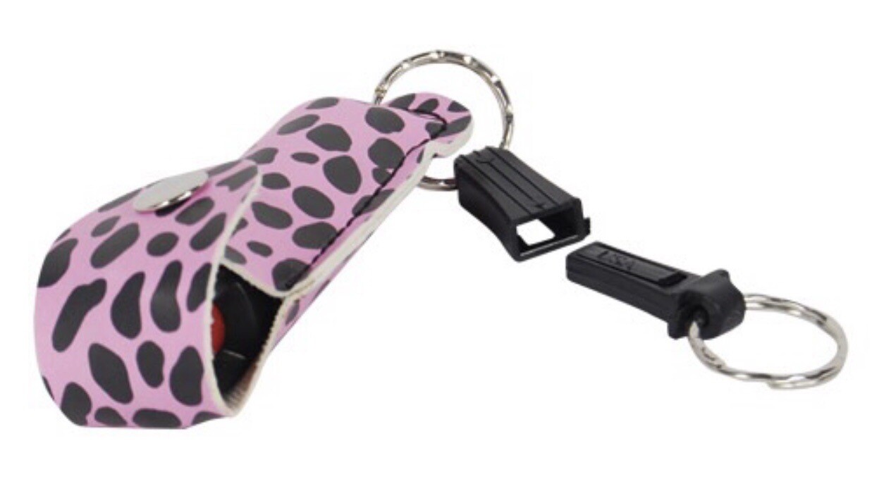 2 HOT Police Pepper Spray 1/2 oz Keychain Holster Case 1.2MC QUICK RELEASE Women