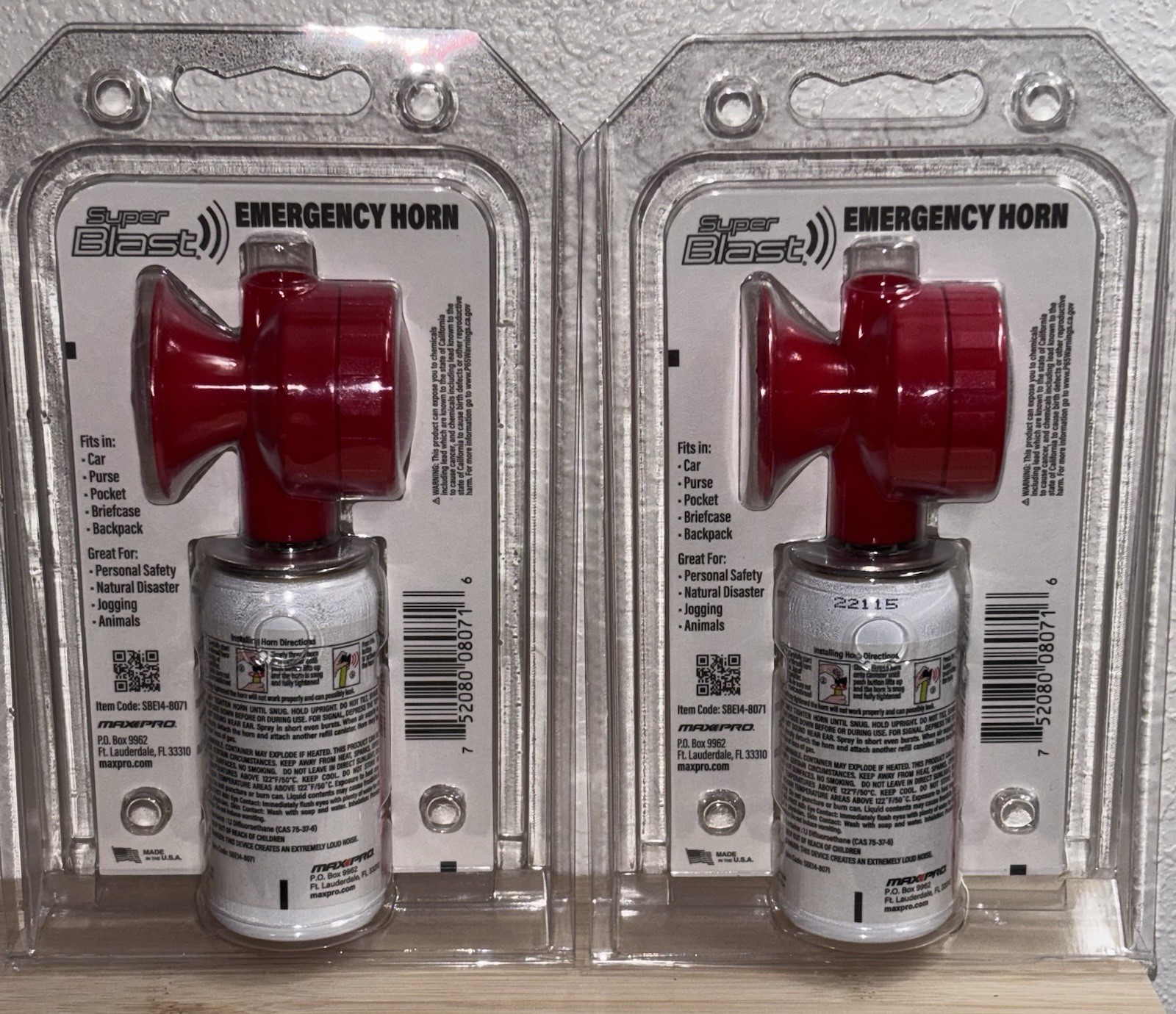Super Blast Emergency Air Horn 1.4 oz Lot of 2 New Sealed Personal Safety NIP