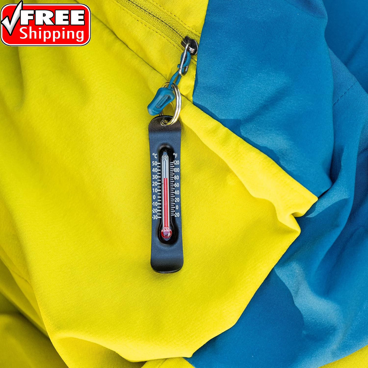 Brrr-Ometer – Snowsport Zipper Pull Thermometer for Jacket, Parka, or Backpack |