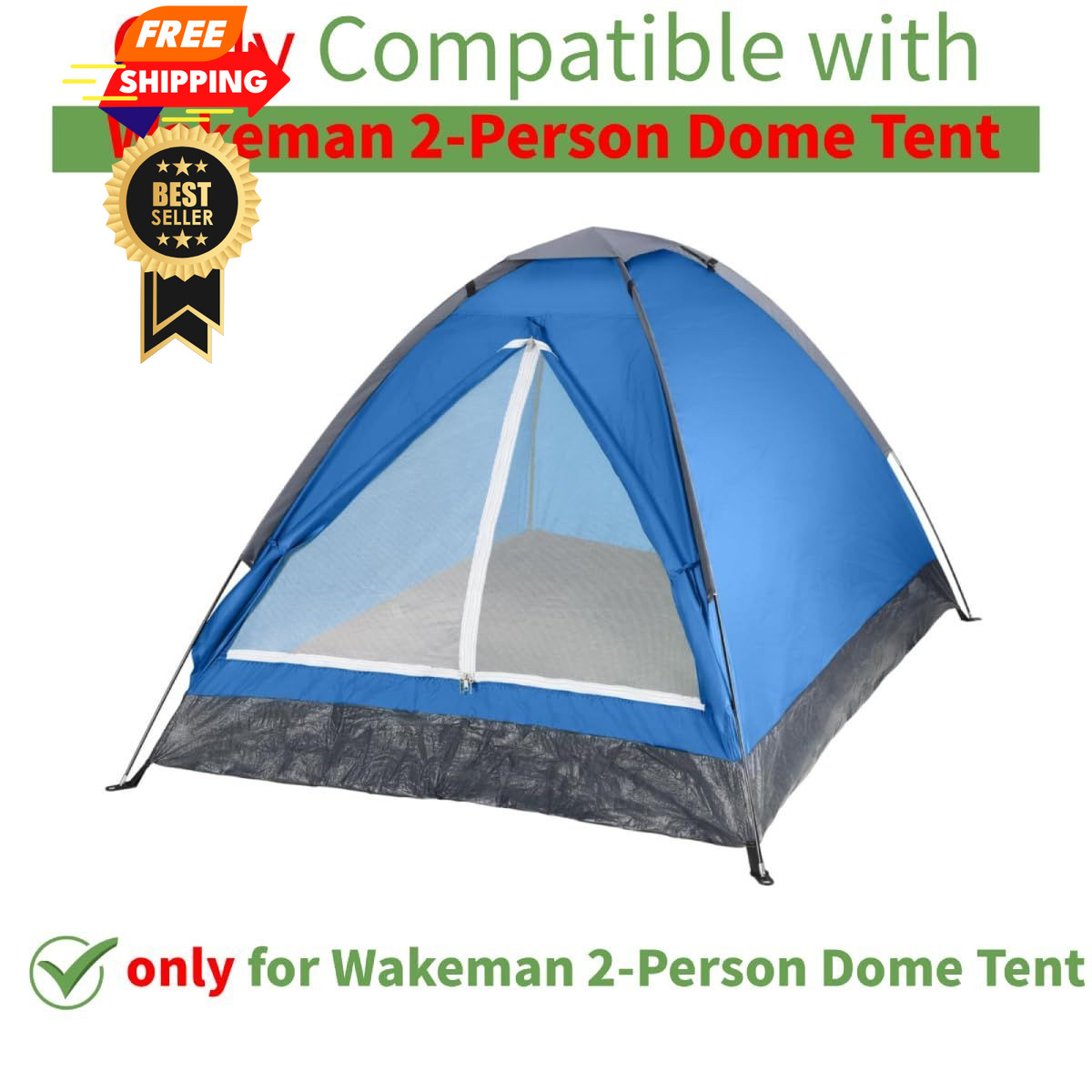 Vekclit 1PCS Tent Poles for Wakeman 2-Person Camping Tent, 169”, Black