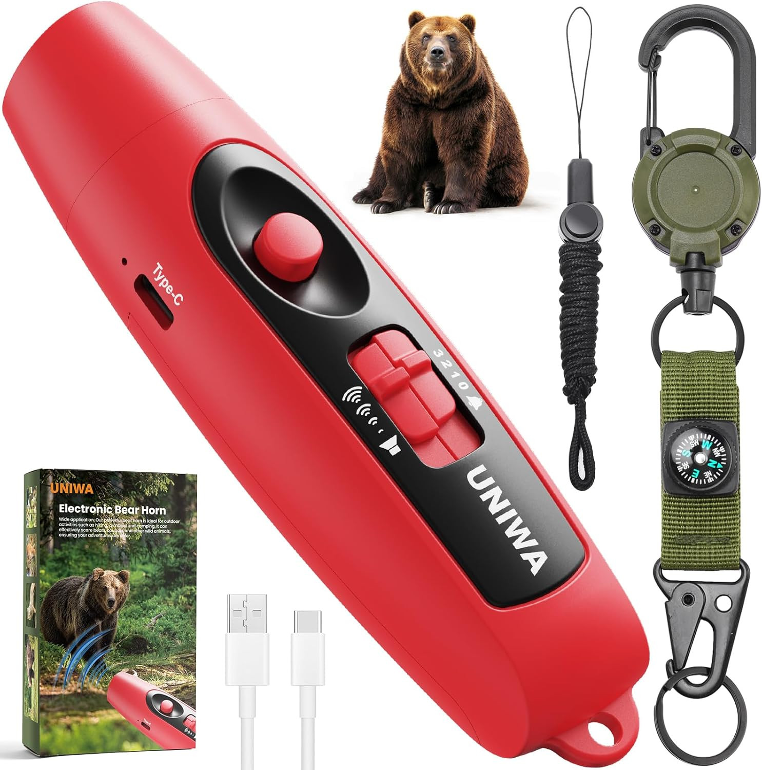 Electronic Air Bear Horn 120 5 Db Loud Air Horn Safety Hiking Camping Emergency