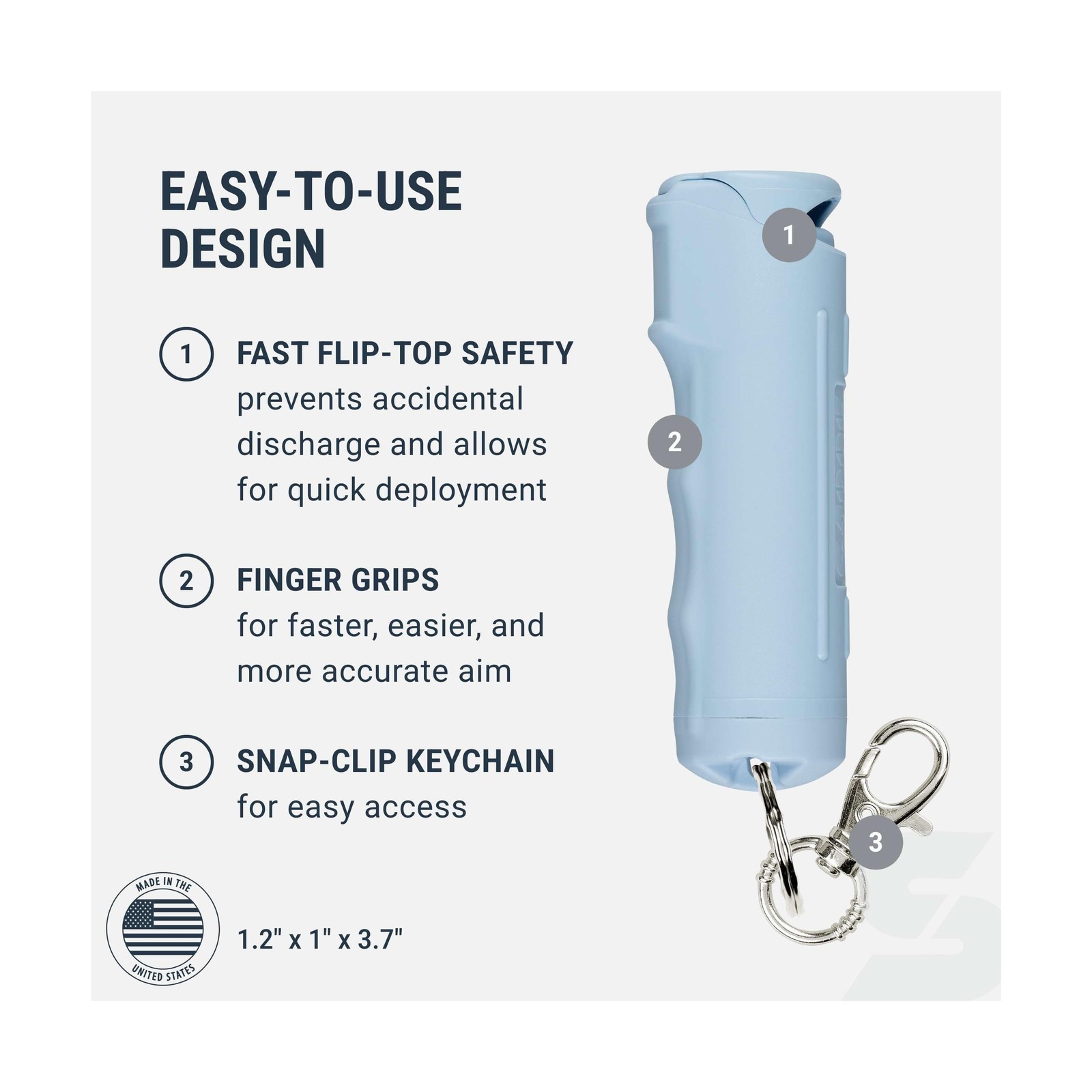 SABRE Pepper Spray – Fast Flip Top, Snap-Clip Keychain, Easy to Use & Carry, …