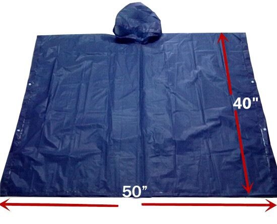 Emergency Hooded Poncho Rain Coat Waterproof CHOOSE Your Color Pink, Blue, Black