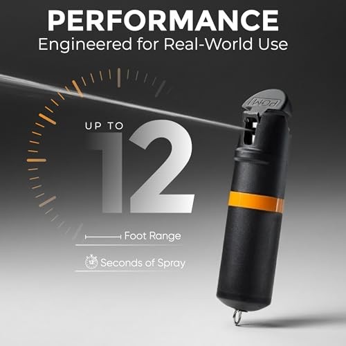Premium Pepper Spray Keychain, Quick Release Black Orange 5 Pack (Save 25%)