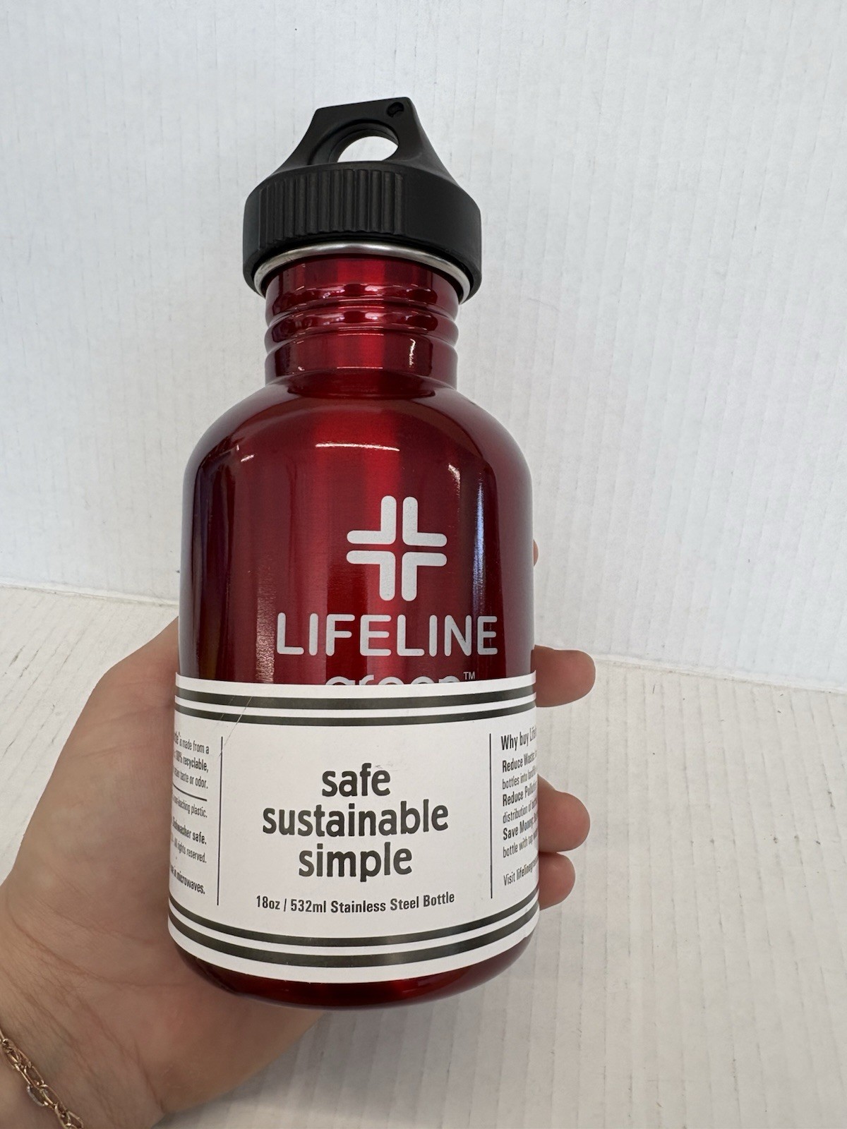 New Lifeline Water Bottle Stainless BPA-FREE – 18 Ounce Volume New