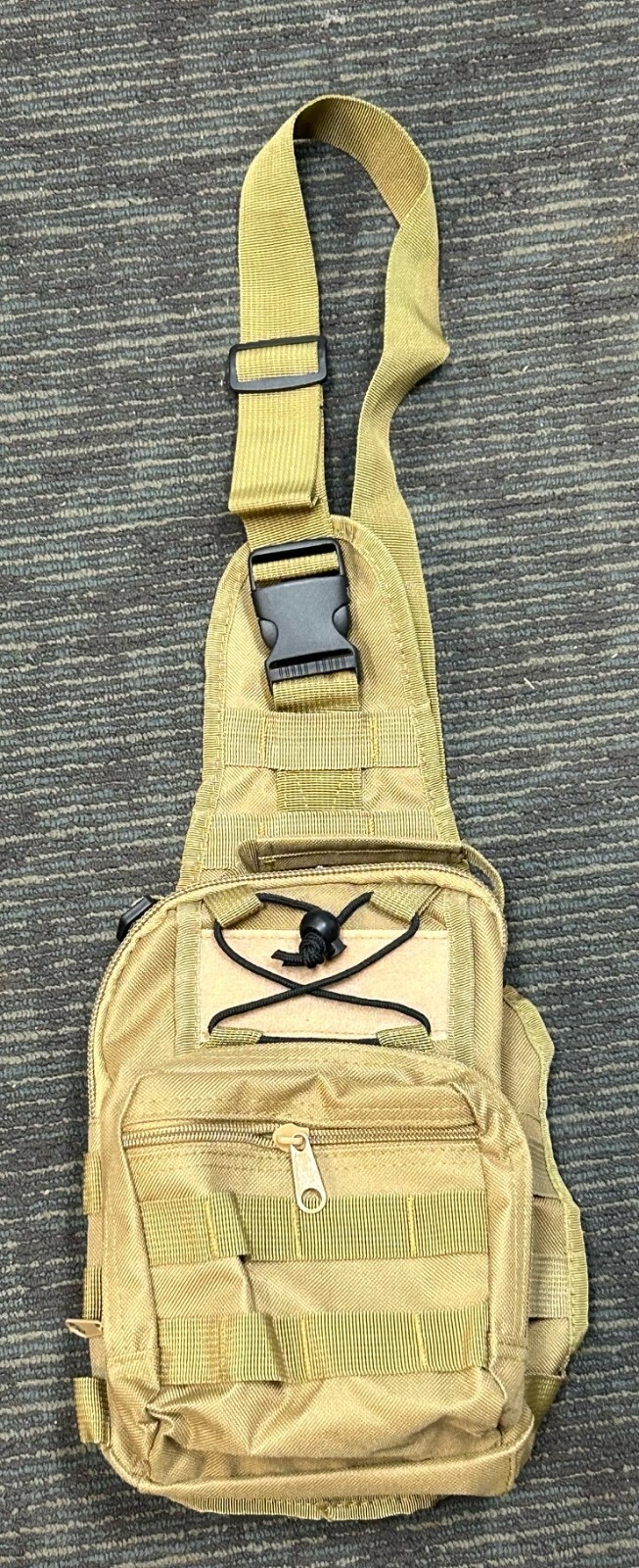 Shoulder Sling Bag Military Style Outdoor Compact Tan