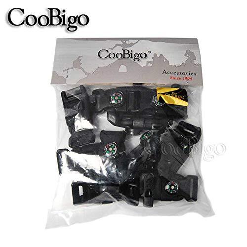 10 Pack Paracord Buckles Clips Whistle Buckle Compass Fire Starter for Outdoor