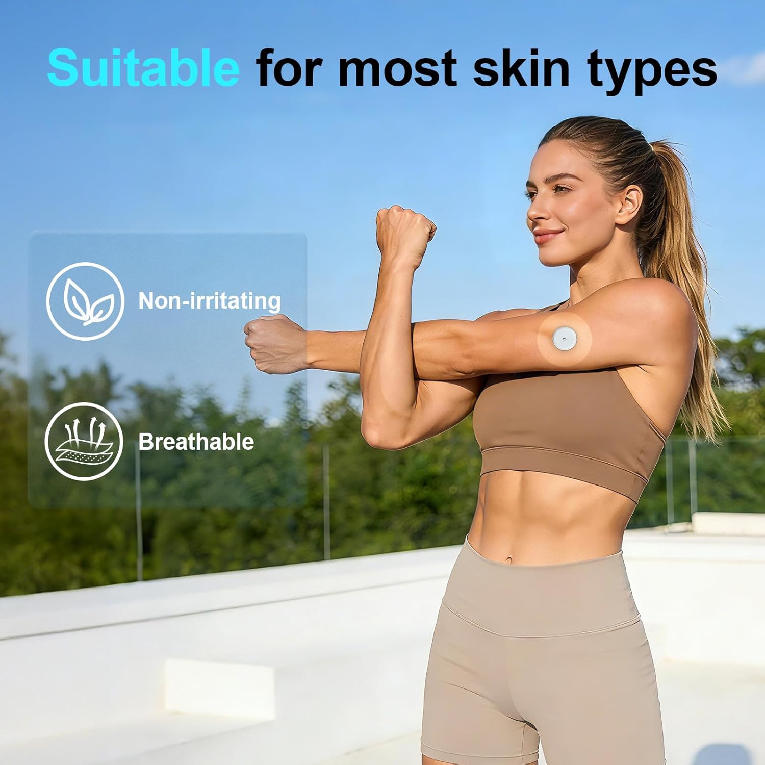 55 Pack Freestyle Sensor Covers for Libre 2/3/Plus, Waterproof Adhesive Patches,