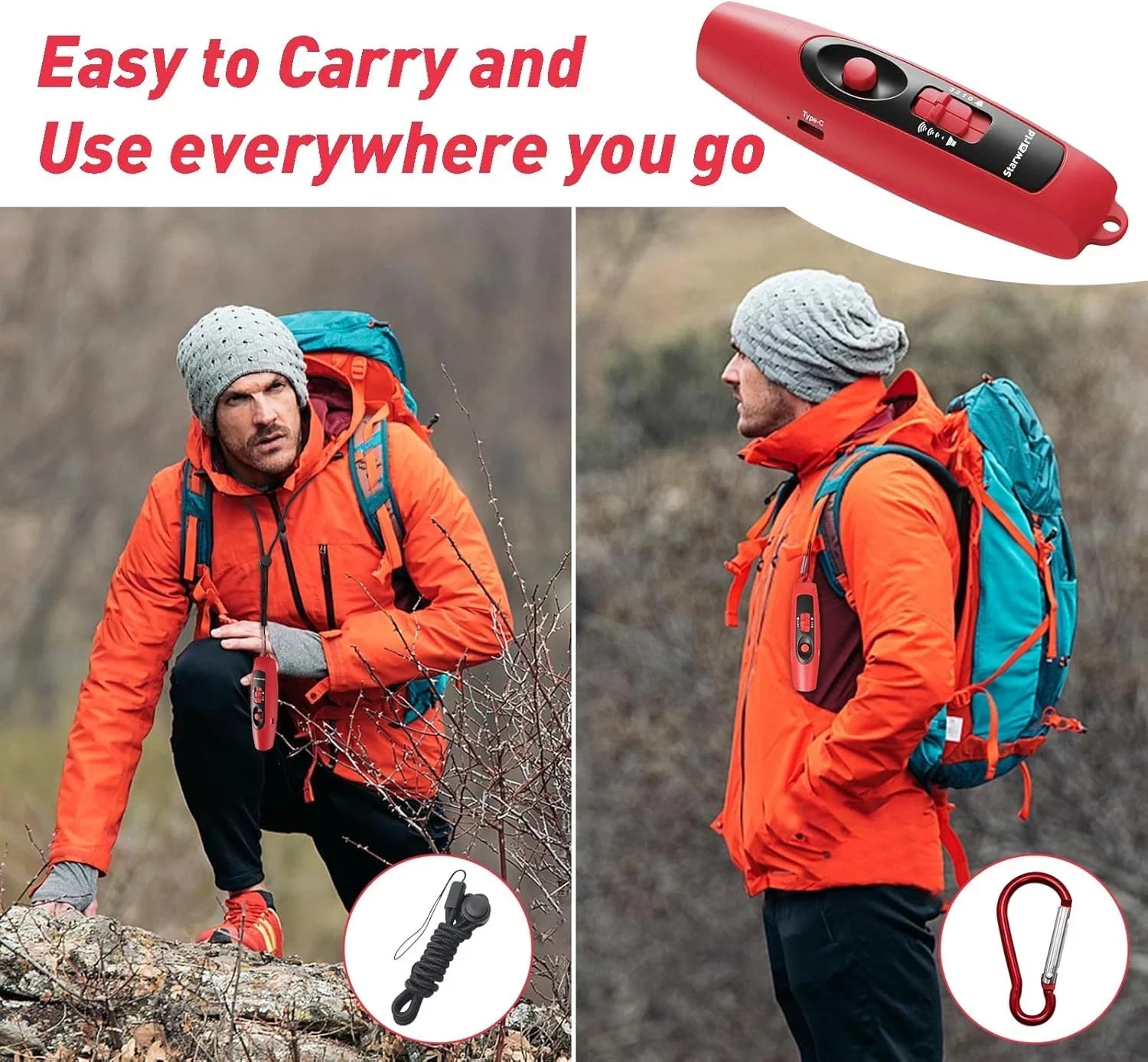 Rechargeable Bear Horn – 120Db Electronic Air Horn for Bears with 4 Volume Level
