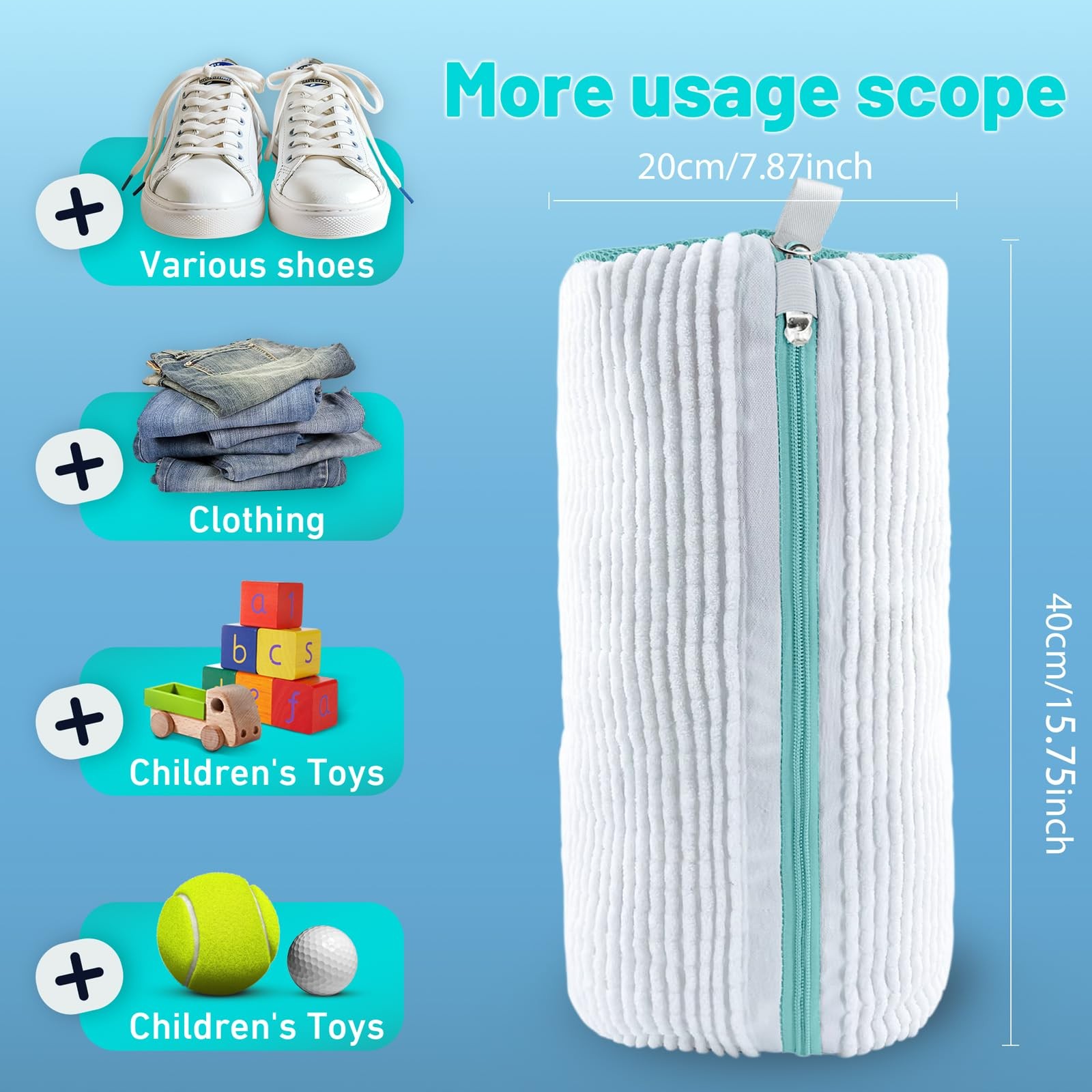 XXL Shoe Washing Machine Bag, Laundry Bag for Washer and 1 pc, White 1pc