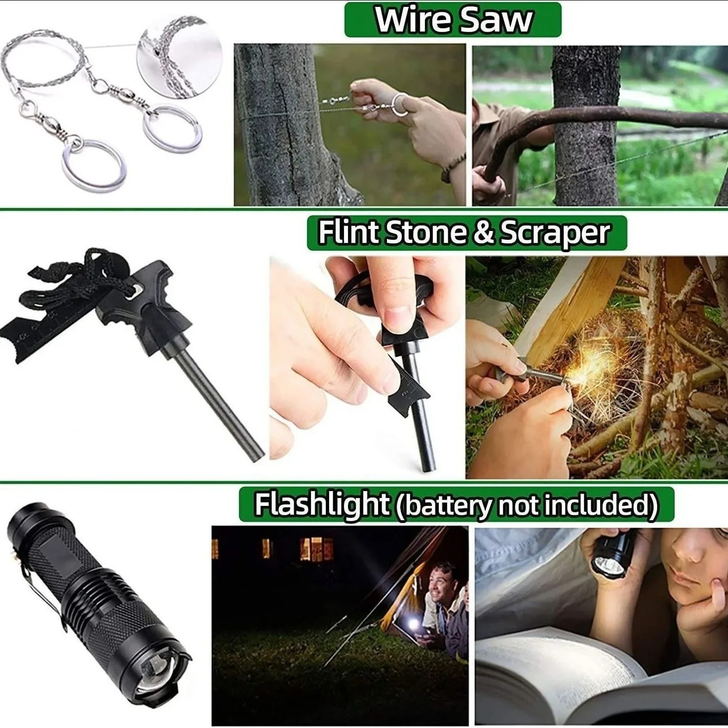 Survival Kit 28 in 1, Teakwood Survival Gear, Survival Gear Tool Emergency Gift