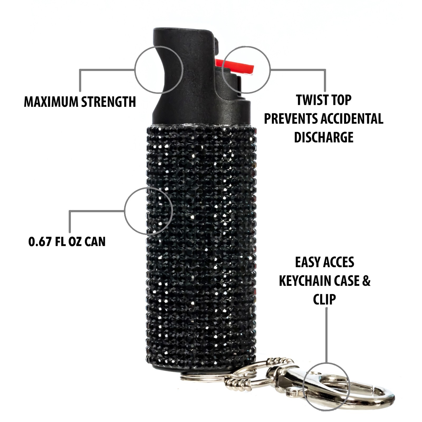 2 Pack Burn Pepper Spray for Self Defense in Fashionable Keychain Case 1/2oz