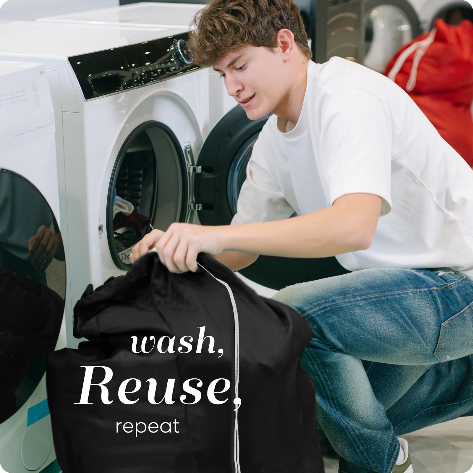 Handy Laundry Nylon XL – Large Capacity with 30″ x 40″ | 2-PACK, Black