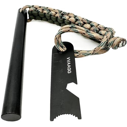 4 Inch Large Ferro Rods, Survival Flint Fire Starter Kit with Paracord Landyard