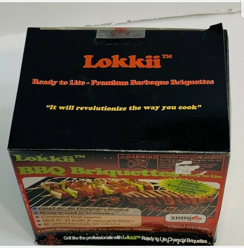 LOKKII BBQ BRIQUETTES READY TO LITE CAMPFIRES OR GRILLS Box Contains 2 Briquett