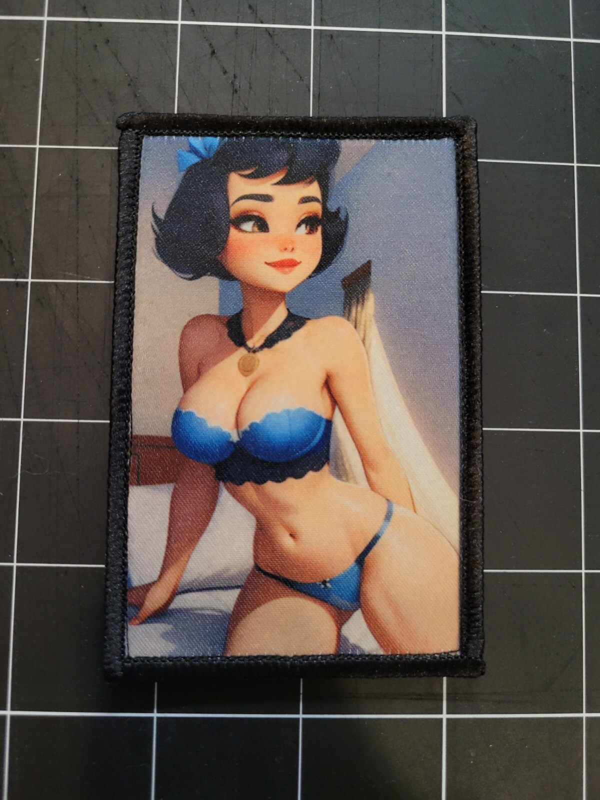 Betty Rubble 2″x4″ EDC patch hook backed. Queen of Hanks patch every day carry