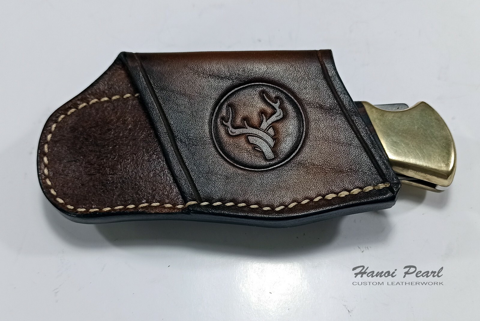 Buck 110 Hunter Sheath | Custom Cross Draw Scout Carry Leather Sheath