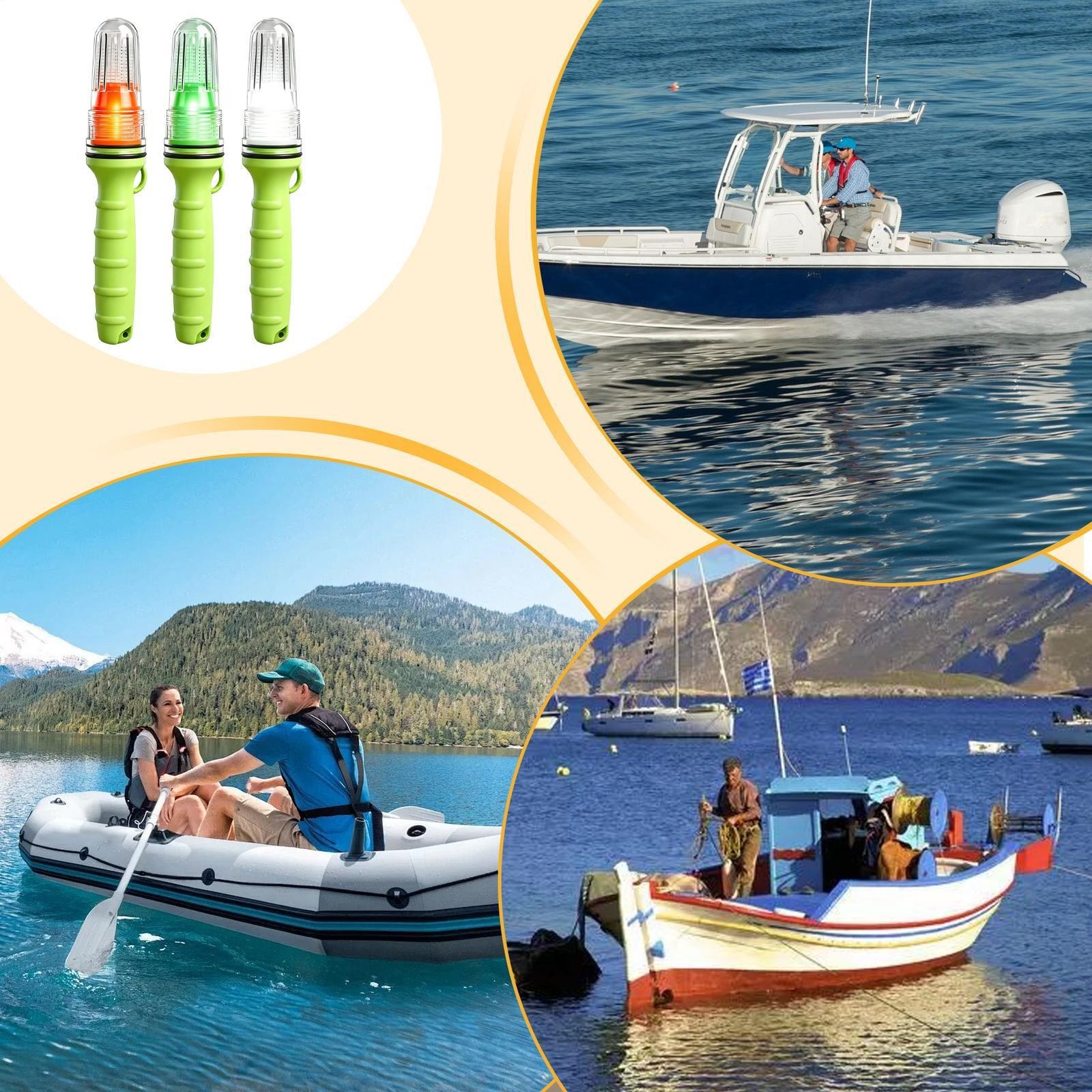 Flares for Boating 3 Pieces Seepage-Proof Compact Boat Signal Light