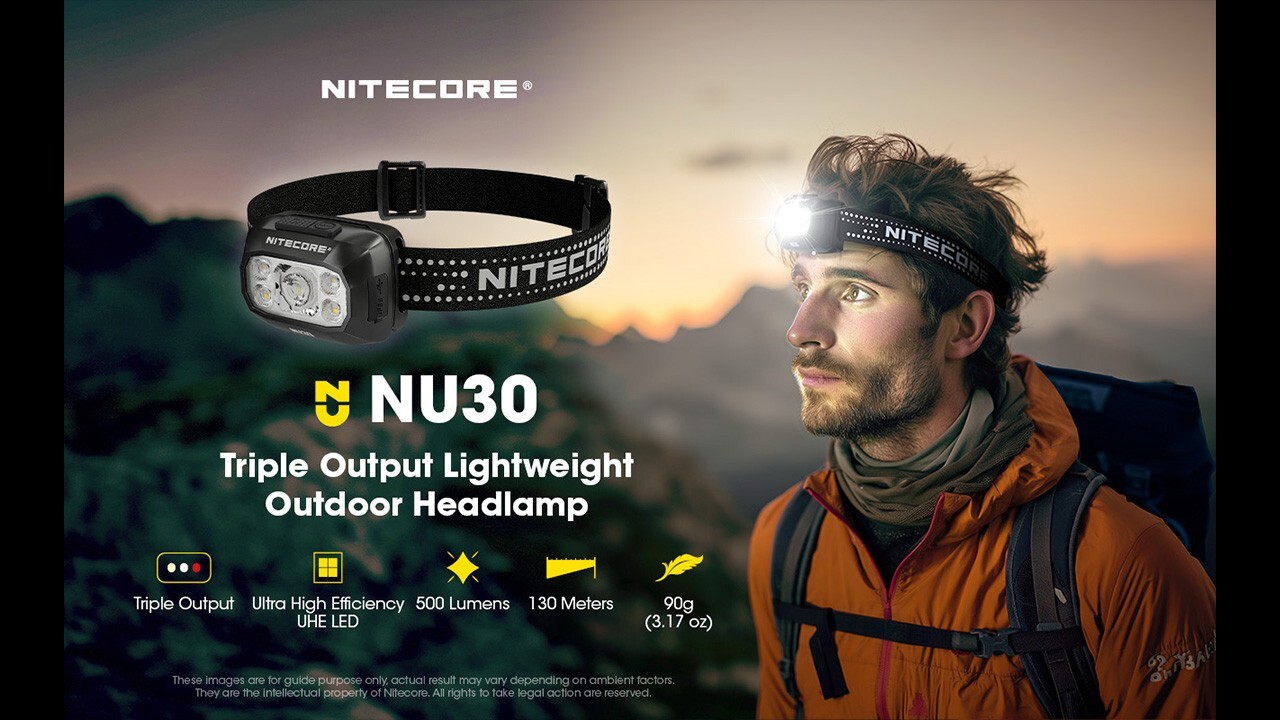 Nitecore NU30 500 Lumen USB-C Rechargeable Outdoor Headlamp