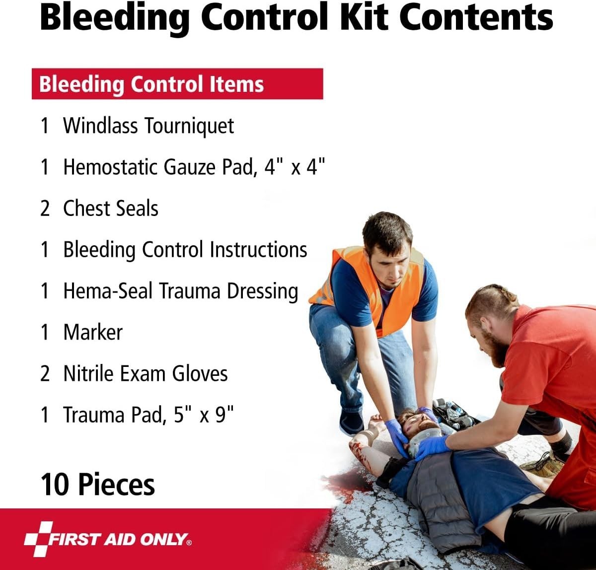 Portable Bleeding Control Kit for Chest & Limb Injuries – 10 Essential Pieces