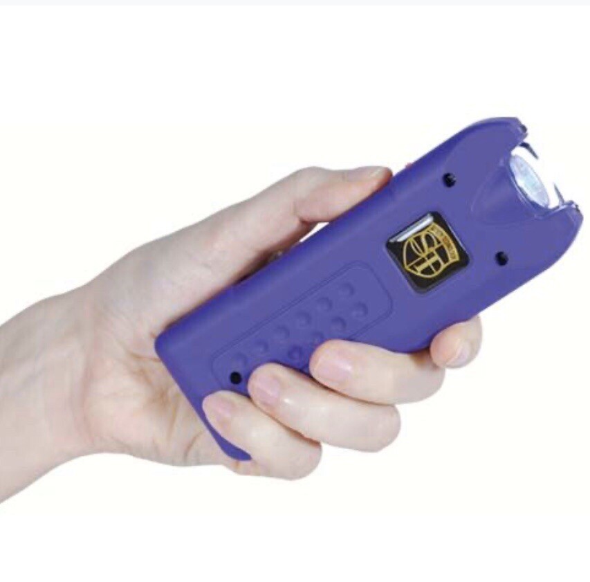 3-in-1 Strong Pain-Inducing Stun Gun, Alarm, Flashlight – PURPLE Self Defense