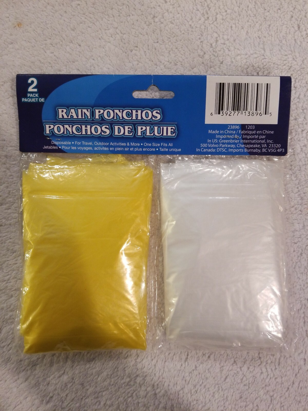 2 PACK RAIN PONCHOS 2 DISPOSABLE RAIN PONCHOS ~ Free USA S&H