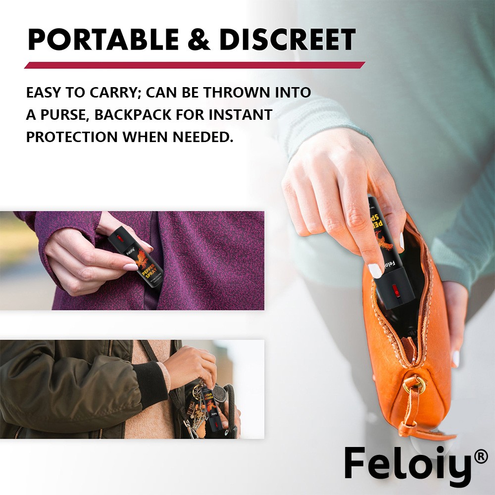 keychain pepper spray self defense 0.68oz flip top BLACK