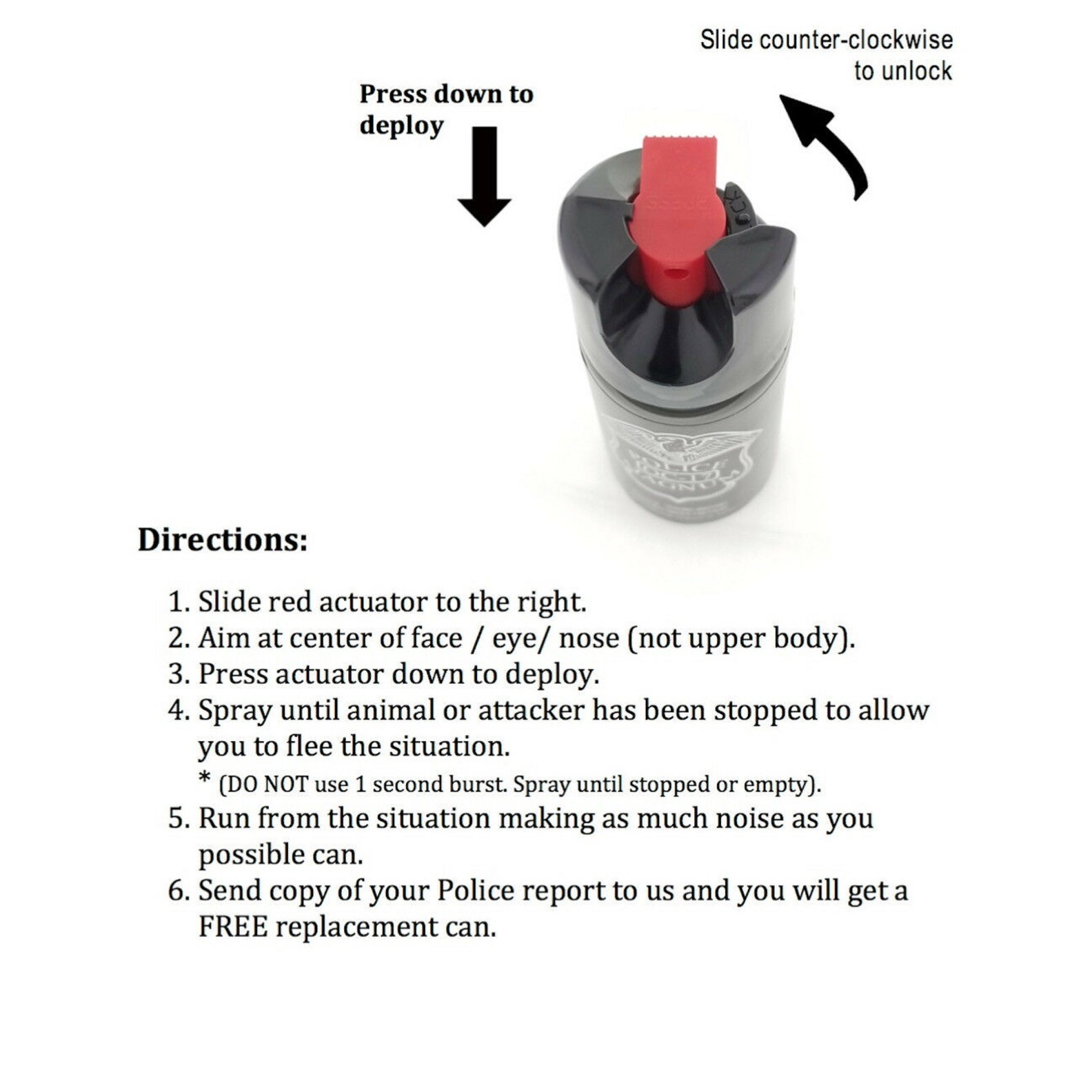 Pepper Spray Hot Pink Keychain .50 ounce Injection Molded Self Defense Safety OC