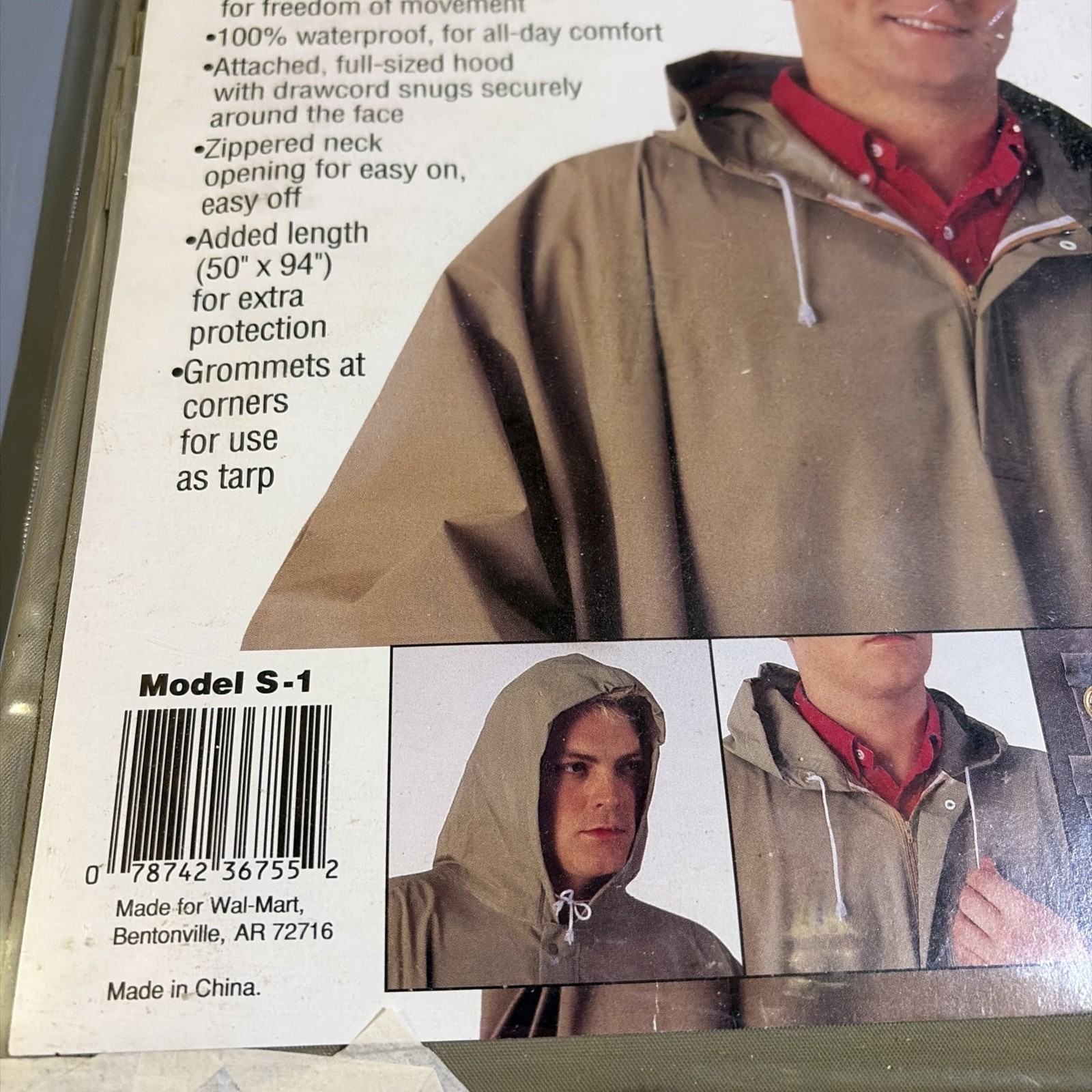 Stearns Rainmaster Adult Poncho Lightweight Waterproof Hooded 50″x94″
