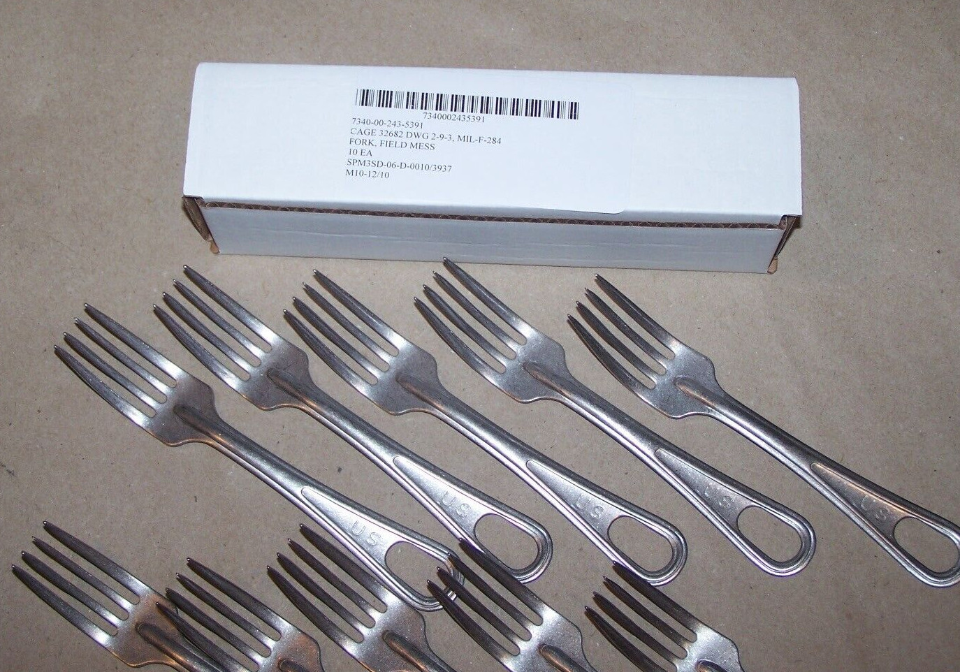 10 Military Fork Mess Utensil Silverware UCCO+ Shelby P38 Camping Hiking Scouts