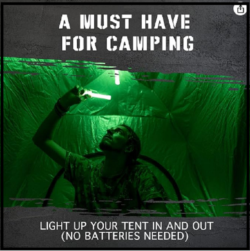 Emergency Glow Sticks Bright Light Ultra Survival Camping Cyalume Lot ,12 Hour