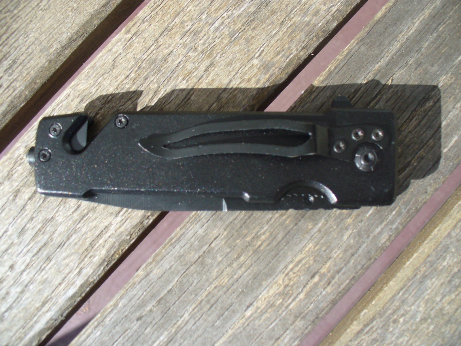 Black Savage Assisted Opening Rescue Glass Breaker Knife Black S.S. Blade. NEW