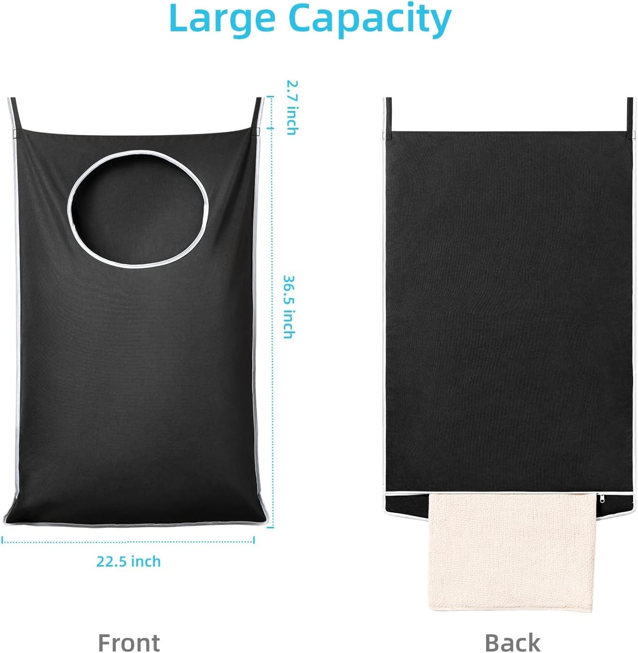 2 Pack Door Hanging Laundry Hamper, XL Hanging Bag with Large Opening