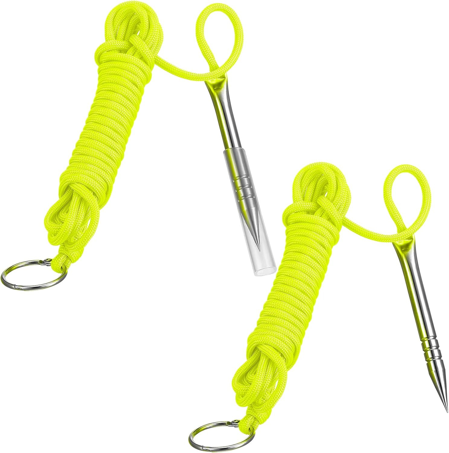 10 Ft Paracord Fishing Stringer Set – 2 Pieces, 550Lb Capacity, Split Ring