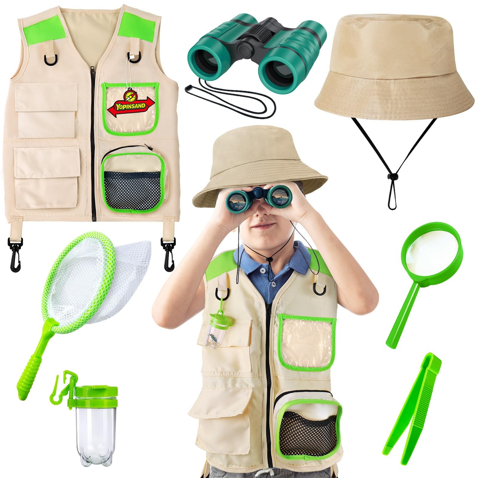 Explorer Set for Kids, Exploration Toy with Vest, Hat and Children Fern…