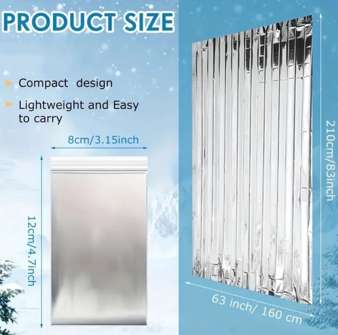 5 PACK Emergency Survival Blanket Solar Safety Insulating Mylar Thermal Heat USA